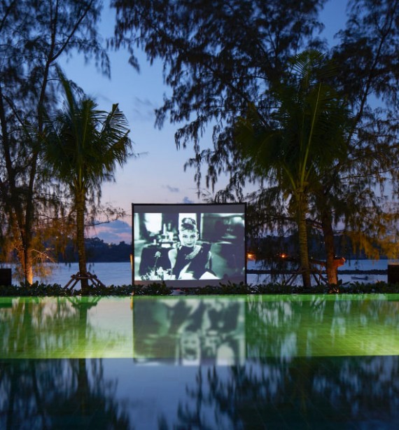 A moonlight cinema is one of the activities available in Cape Fahn Hotel, Samui