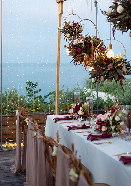 Outdoor wedding reception at our hotel in Samui